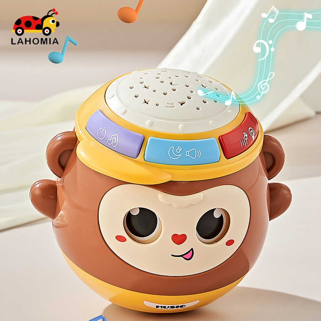 LAHOMIA Đồ chơi lật đật trống tay và âm nhạc xoay được vui nhộn dành cho trẻ mới biết đi