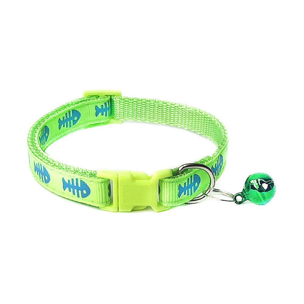 Vòng cổ hạo tiết xương cá kèm chuông nhiều màu dành cho thú cưng