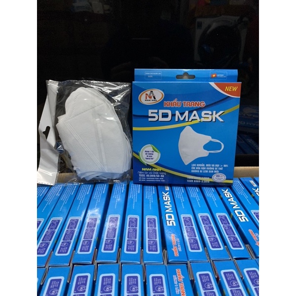 HỘP 10 CÁI KHẨU TRANG CAO CẤP 5D MASK DÂY THUN