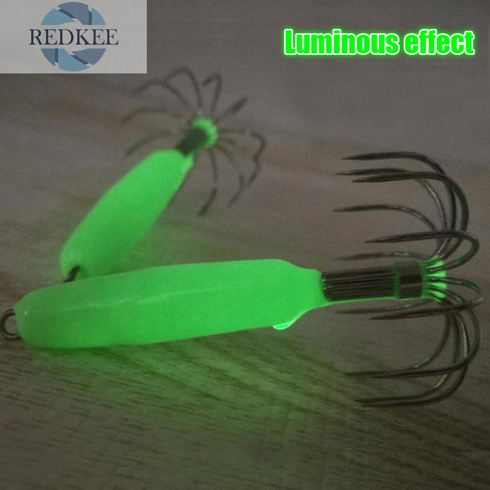 Mồi Câu Cá Giả Hình Mực Dạ Quang 12 Móng