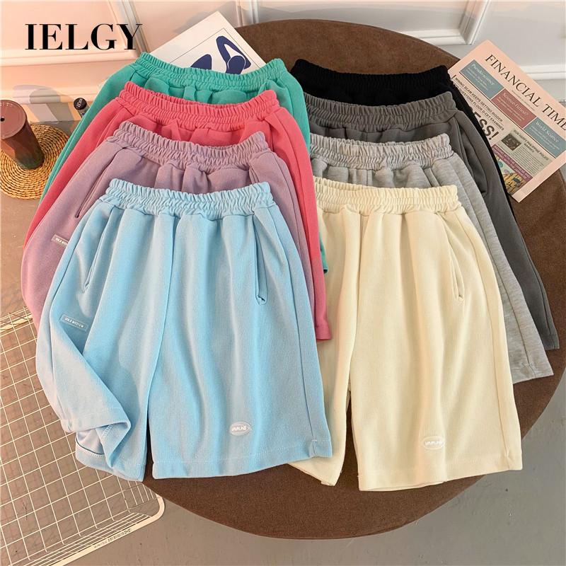 Quần đùi thể thao IELGY lưng cao ống rộng nhiều màu sắc tùy chọn thời trang mùa hè dành cho nữ