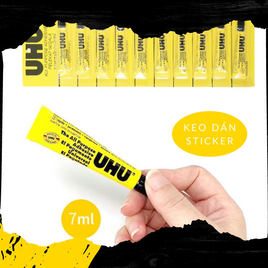 Keo dán đa năng, keo dán vải keo trong suốt UHU 7ml UHU hàng tốt, chất lượng cao mềm dẻo, chịu nước