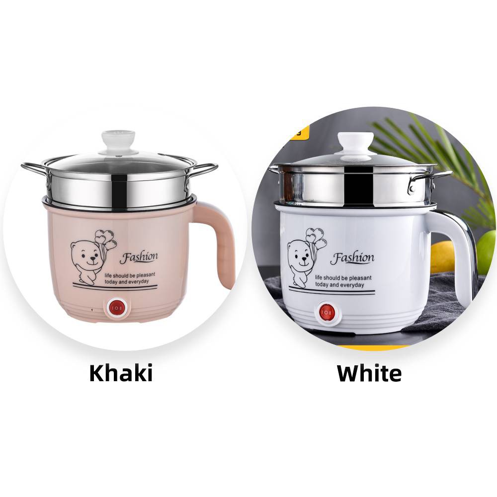 Ca Nấu Mì, Nấu Cơm Mini Đa Năng Dung Tích 1,8L Cooking Pot Có Tay Cầm Kèm Giá Hấp Inox