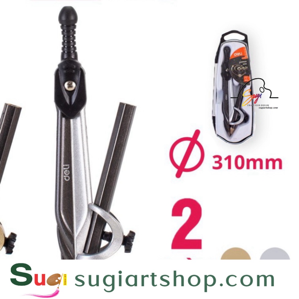 Compa gắn CHÌ CÂY Deli mã hàng EG20402 [ Sugi Art Shop ]-COMPA GẮN CHÌ