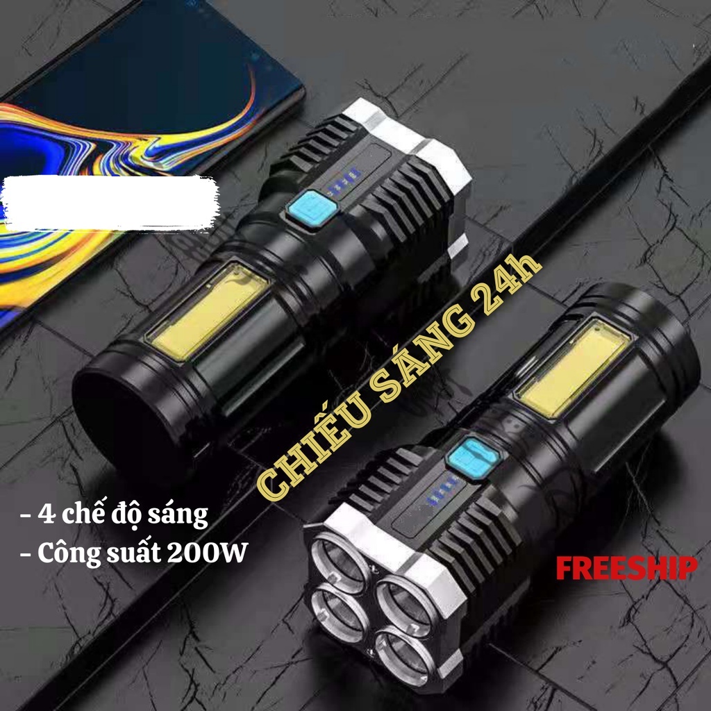 Đèn Pin Siêu Sáng Cầm Tay Chắc Chắn 4 Bóng Led Tiện Dụng | BigBuy360 - bigbuy360.vn