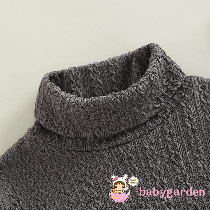 Áo Dệt Kim Tay Dài Cổ Lọ Màu Sắc Đơn Giản Cho Bé Trai 1-6 Tuổi