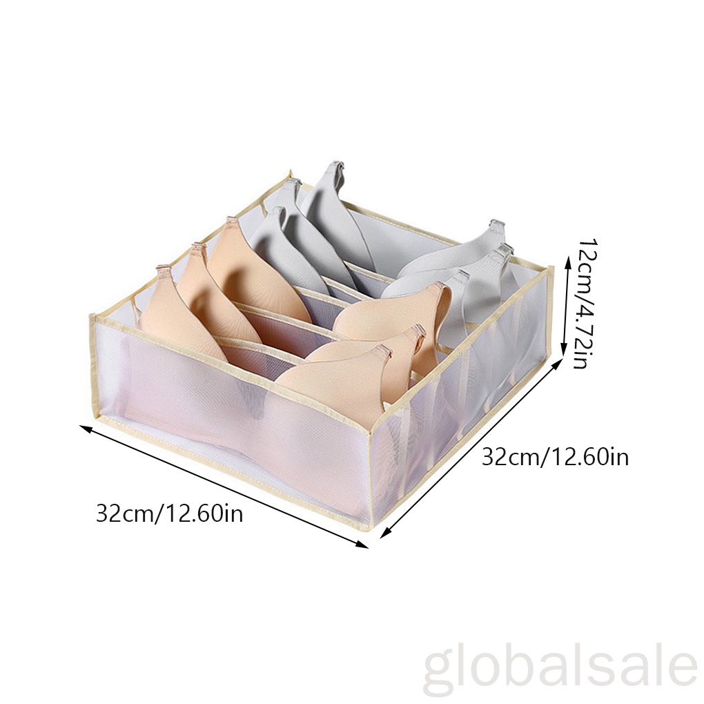 Hộp vải lưới nylon 6 ngăn đựng vớ/đồ lót có thể gấp gọn