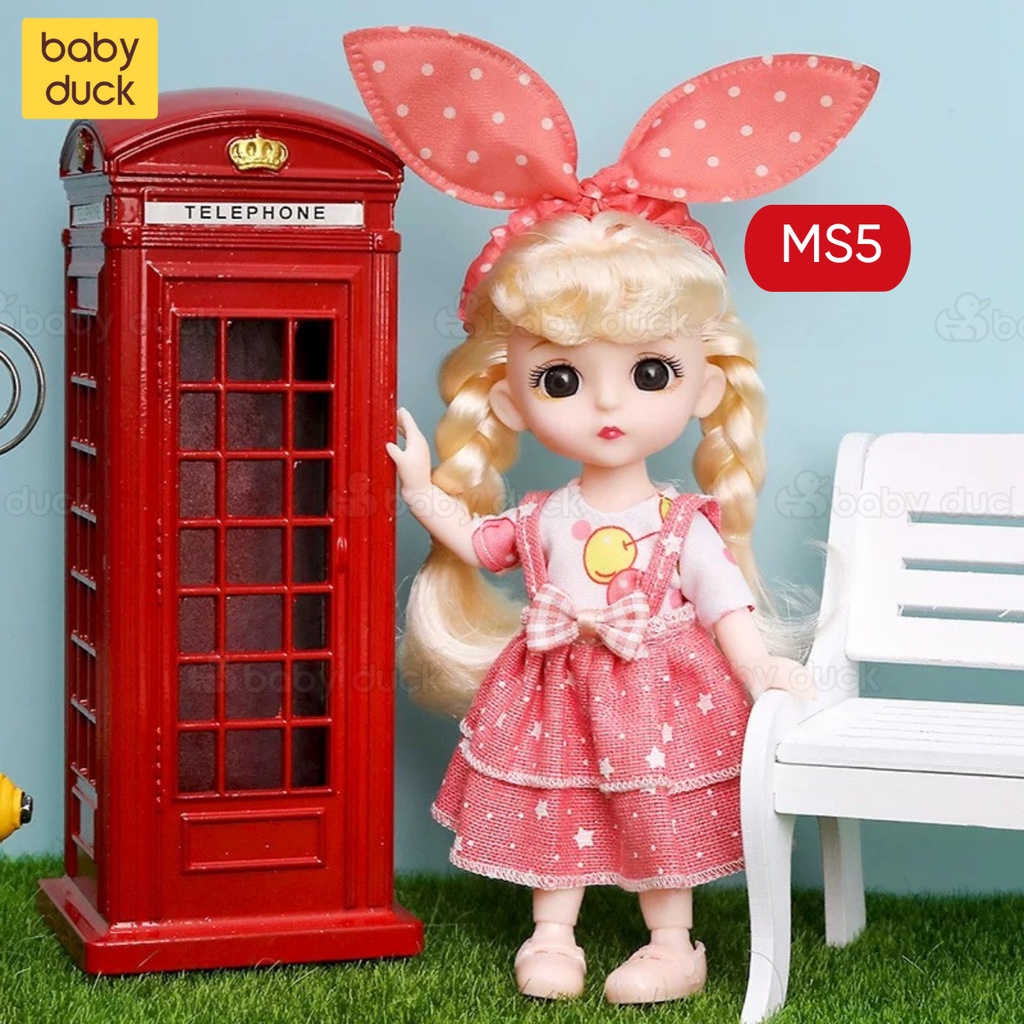 Búp bê cho bé gái dài 17cm cực kì dễ thương, đồ chơi búp bê barbie trẻ em