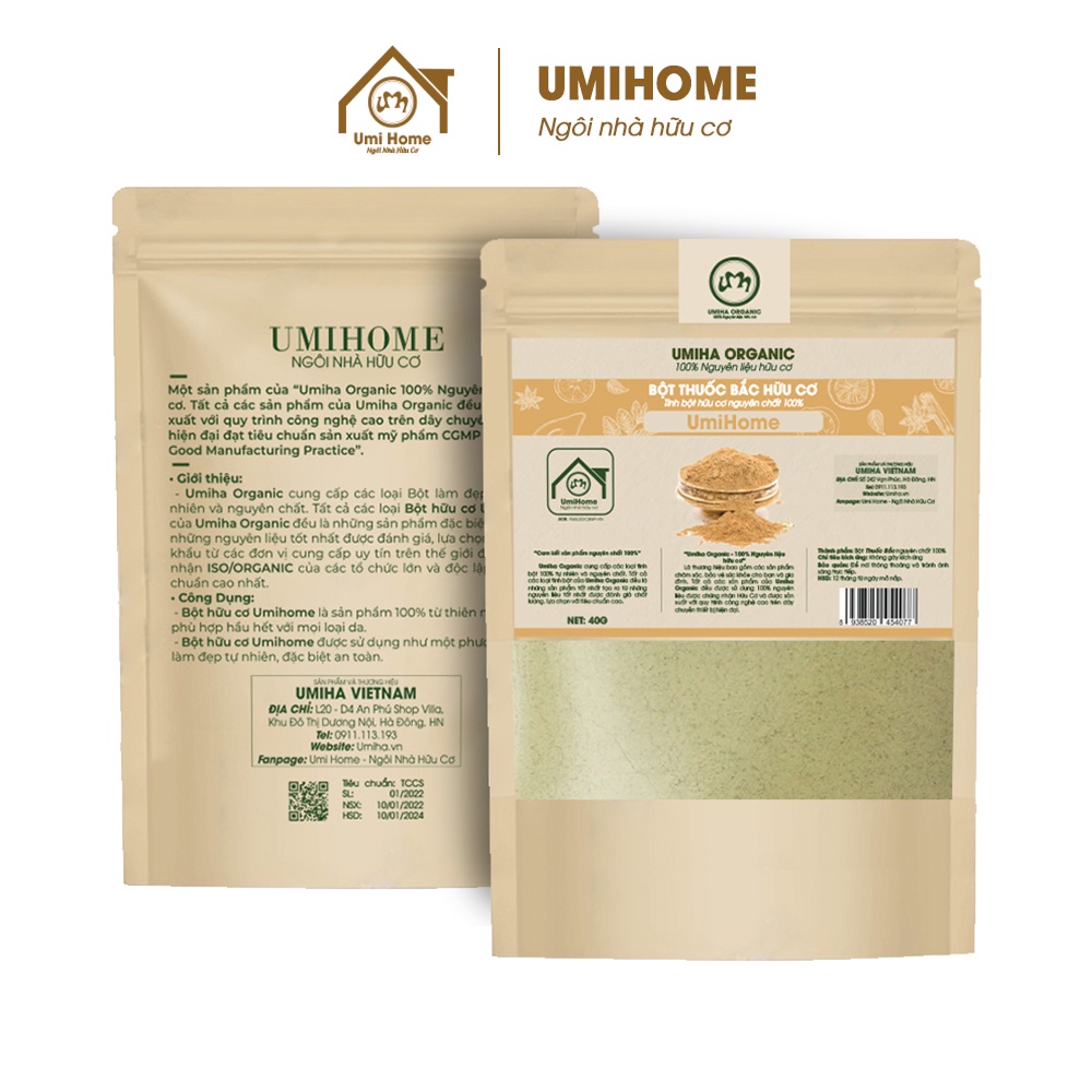 Bột Thảo Dược 24 vị nguyên chất UMIHOME 40G ngăn ngừa mụn dưỡng trắng da hiệu quả