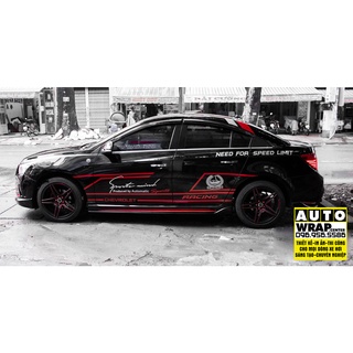 Tem họa tiết xe Cruize Redline Racing - Tem họa tiết ô tô Chevrolet, tem dán sườn xe thể thao