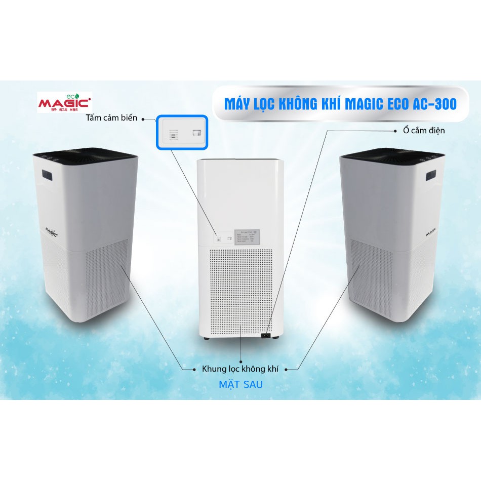 Máy lọc không khí tự động,phím cảm ứng Magic Eco AC300 Hàng Chính Hãng Bảo hành 12 Tháng