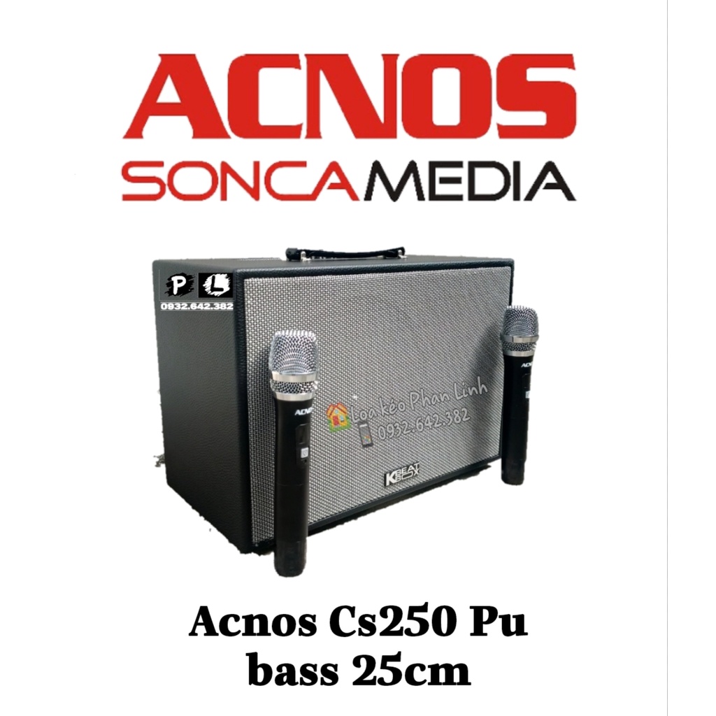 Loa karaoke xách tay Acnos Cs250 PU bass 25cm