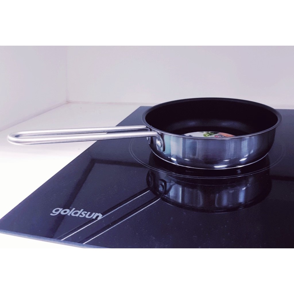 Chảo INOX Chống Dính Goldsun -Size 16,18,20,24,26Cm - Chất chống dính Mỹ -3 lớp đáy từ - Hàng Chính Hãng