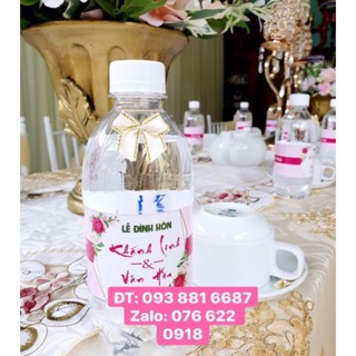 Tem dán chai nước dùng cho lễ cưới, hỏi, tiệc, hội nghị, sinh nhật