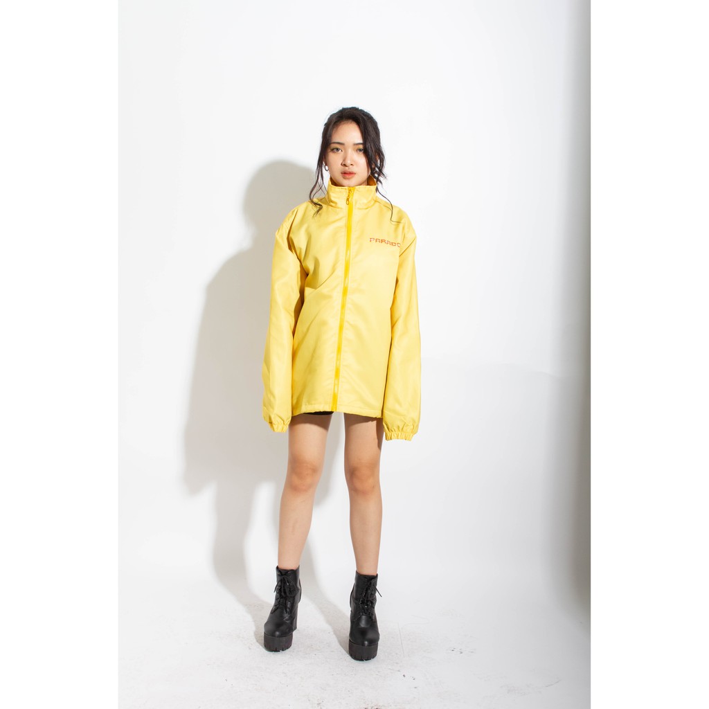 Áo khoác dù 2 lớp Paradox form rộng - Unisex - in hình - PARROT LOGO - Màu vàng