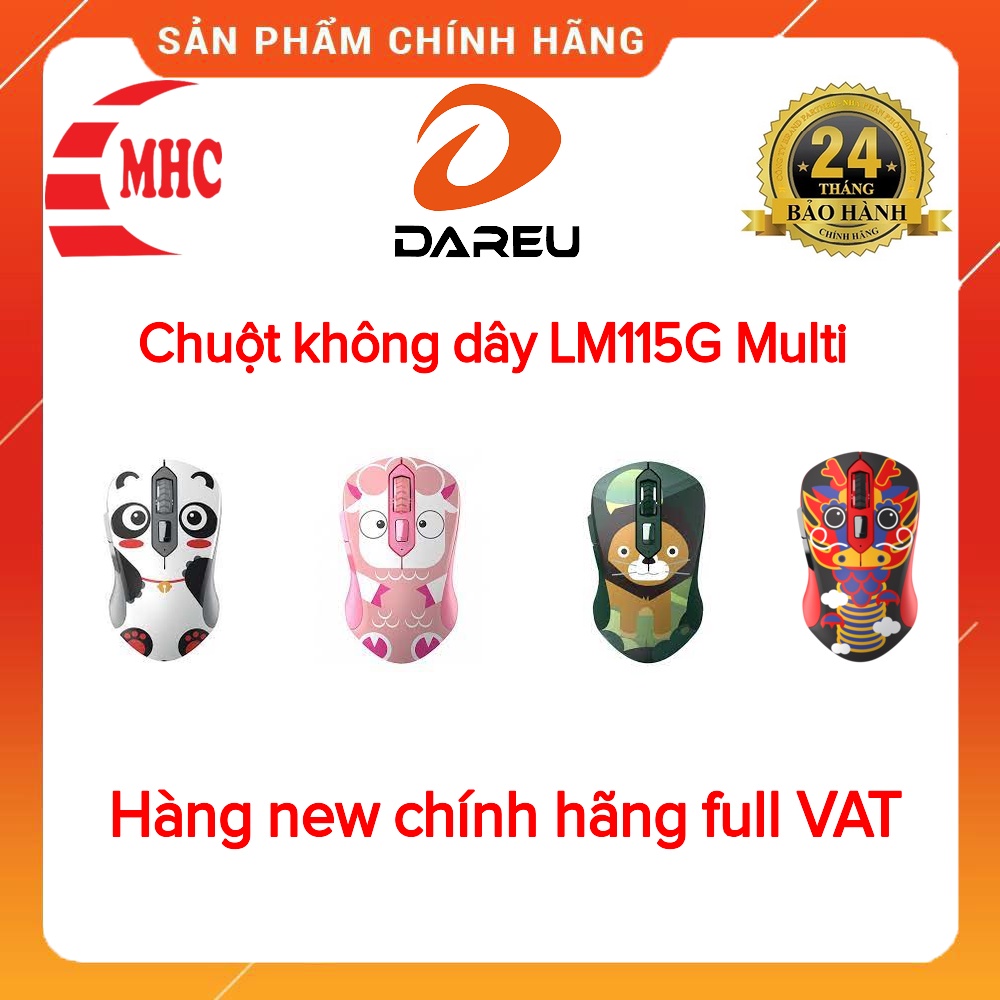 Chuột không dây DAREU LM115G Multi-Color chính hãng bh 2 năm