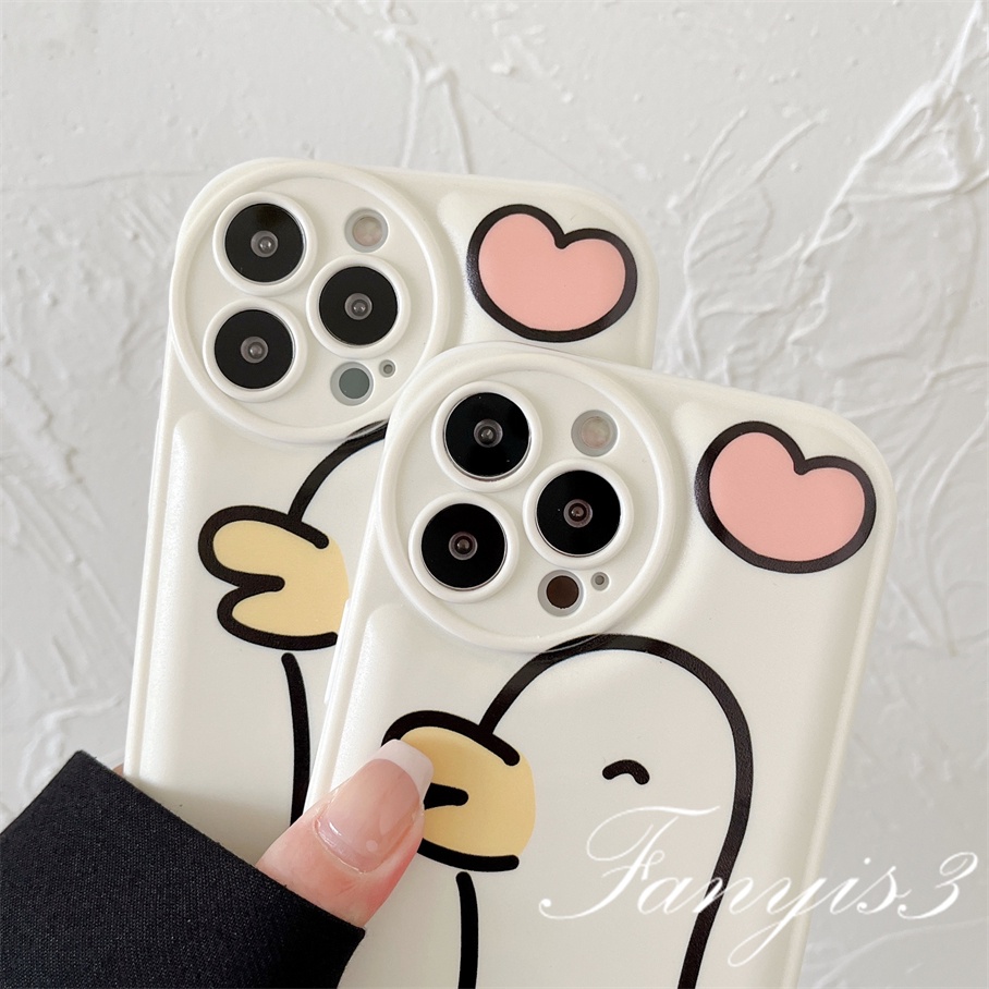 Ốp Điện Thoại Mềm Chống Rơi Hình Vịt Dễ Thương Cho iPhone 14 13 12 11 Pro Max X XR Xs Max 8 7 6 6s Plus SE 2020