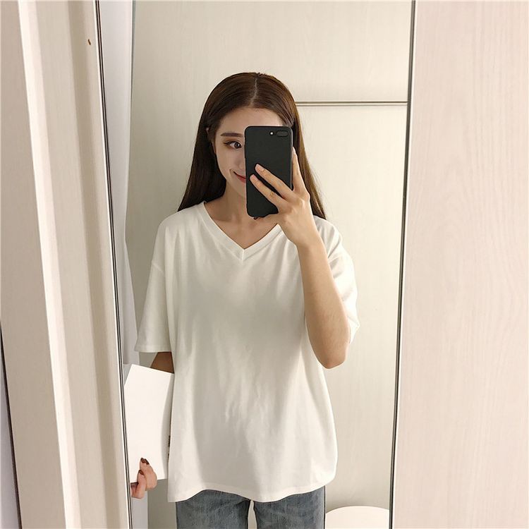 Xiaozhainv [Đế Giảm Giá 151fashionsale1 10K] Áo Thun Xiaozh Tay Ngắn Phong Cách Hàn Quốc Cho Nữ