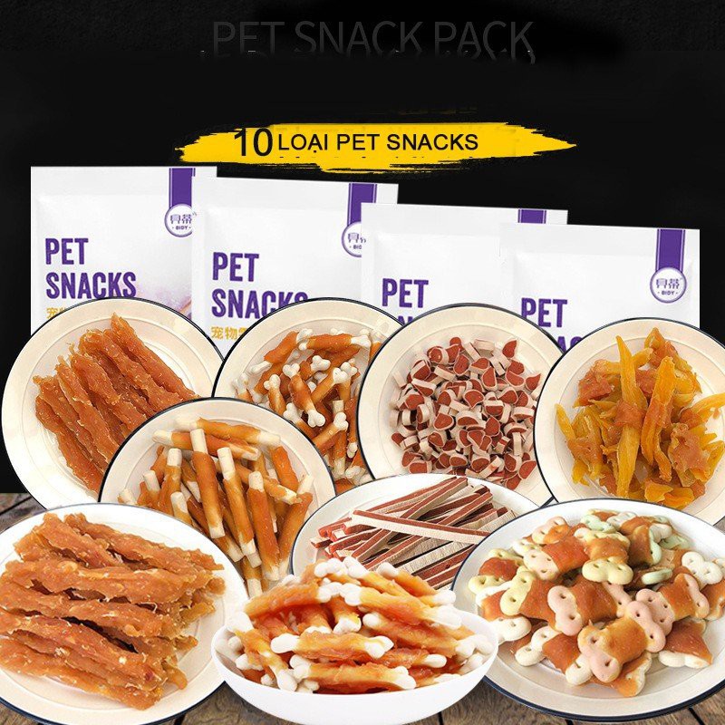 ĐỒ ĂN CHO CHÓ PET SNACKS sạch niếu răng nhiều vị nhiều loại cung cấp dinh dưỡng 110G