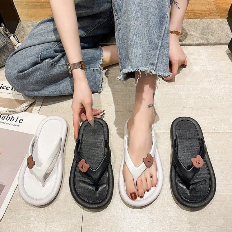 Dép Kẹp Xỏ ngón mặt Gấu dễ thương