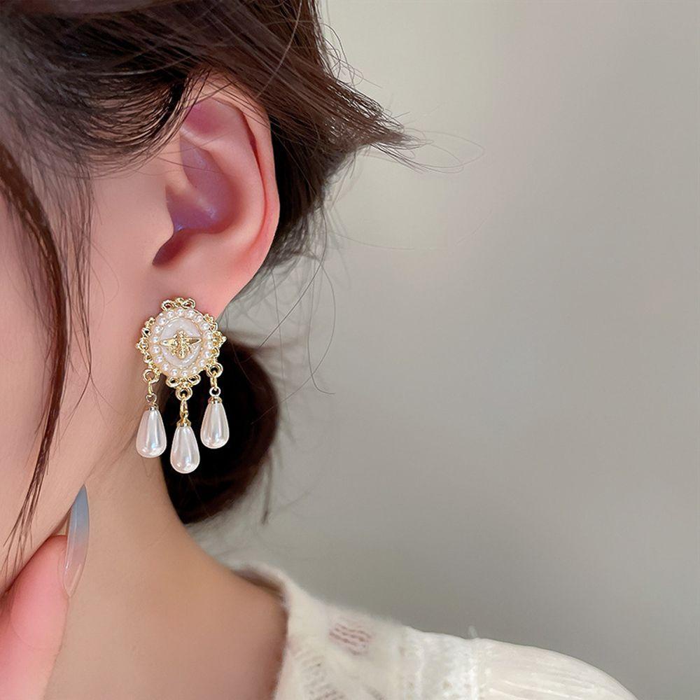 Bông Tai Dáng Dài Hình Oval / Giọt Nước / Ong Phong Cách Retro Pháp Thời Trang Cho Nữ