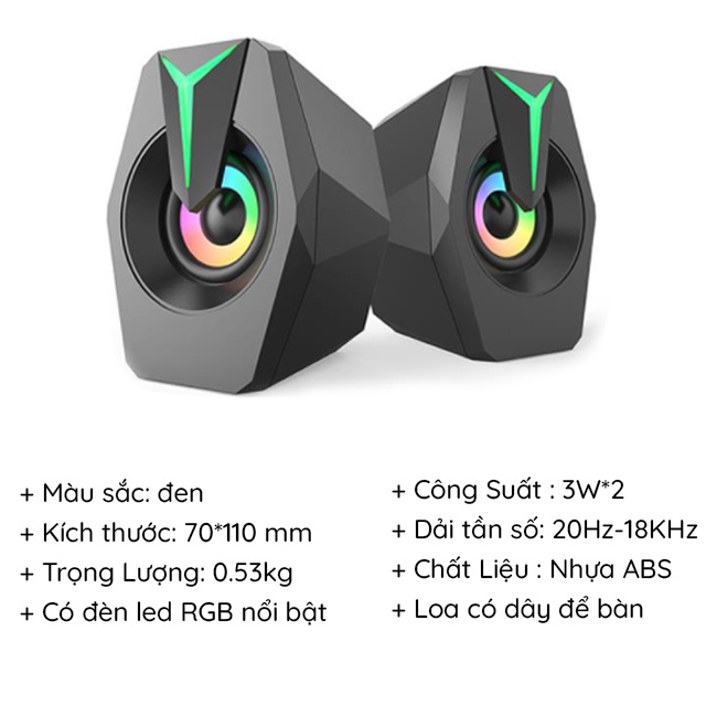 Loa FT-K8 Thiết Kế Hiện Đại Có Đèn Led RGB Nổi Bật Dùng Cho Tivi Máy Vi Tính PC Laptop