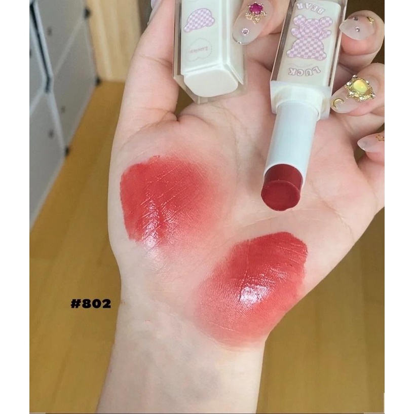 Son Dưỡng có màu GOGO TALES Luck Bear GT381 Son Gấu May mắn mềm mượt bóng dễ lên màu mùi dễ chịu chính hãng