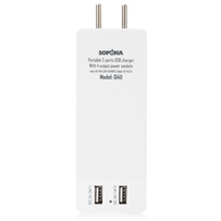 Sạc tích hợp 2 cổng sạc USB thông minh + 4 ổ cắm tròn và dẹt SOPOKA Q4U