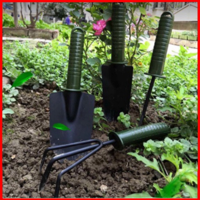 Bộ dụng cụ làm vườn 4 món - thép xanh đặc chắc chắn - Dễ sử dụng. Gía lẻ như sỉ