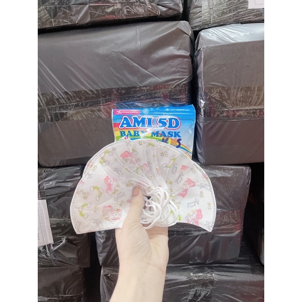 Sỉ 10 hộp khẩu trang 5D trẻ em Ami  cho bé từ 1-5 tuổi hàng chính hãng