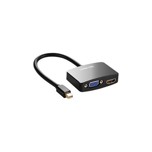 Cáp Chuyển Mini DP Male To VGA Và HDMI Female Ugreen 10439 - Trắng - Hàng Chính Hãng