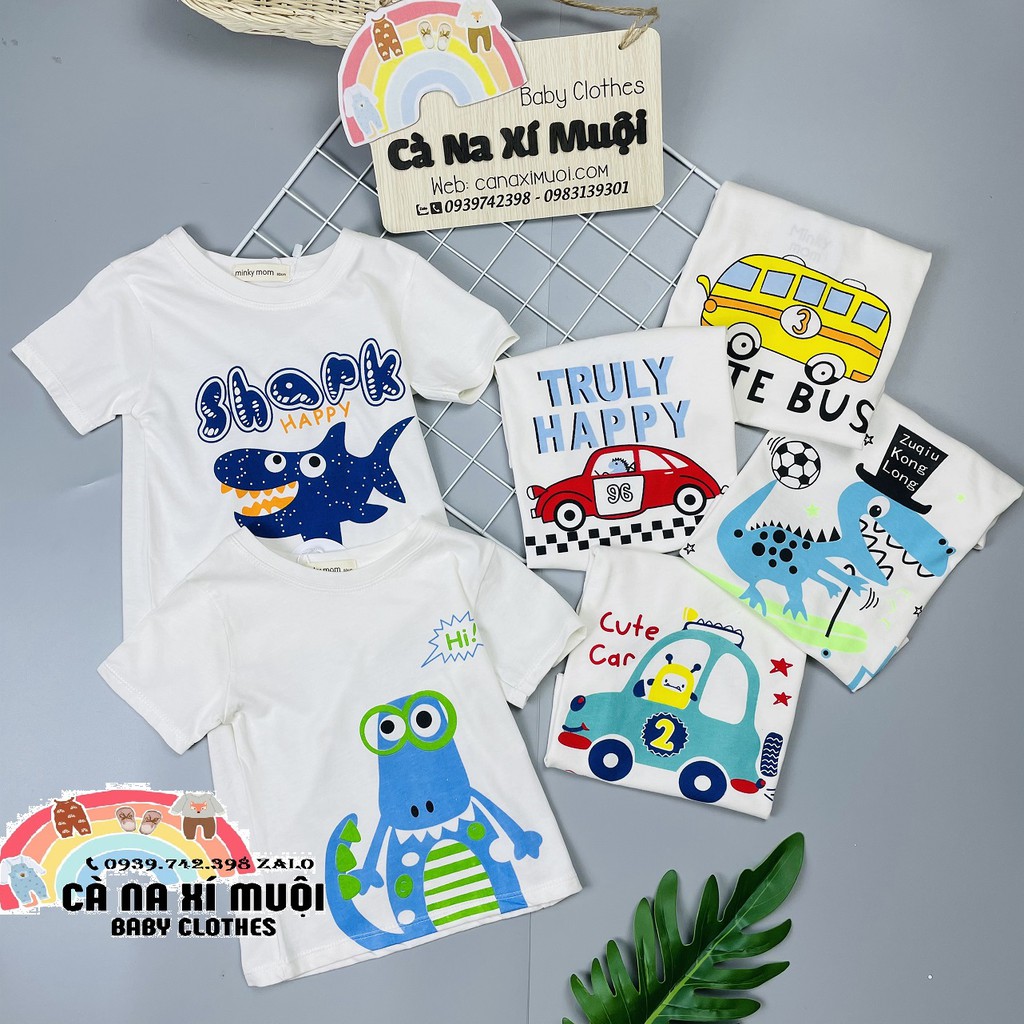 Áo Minky MomFREESHIPHàng Chuẩn Cao Cấp Ngắn Tay Họa Tiết Dể Thương Cho Bé