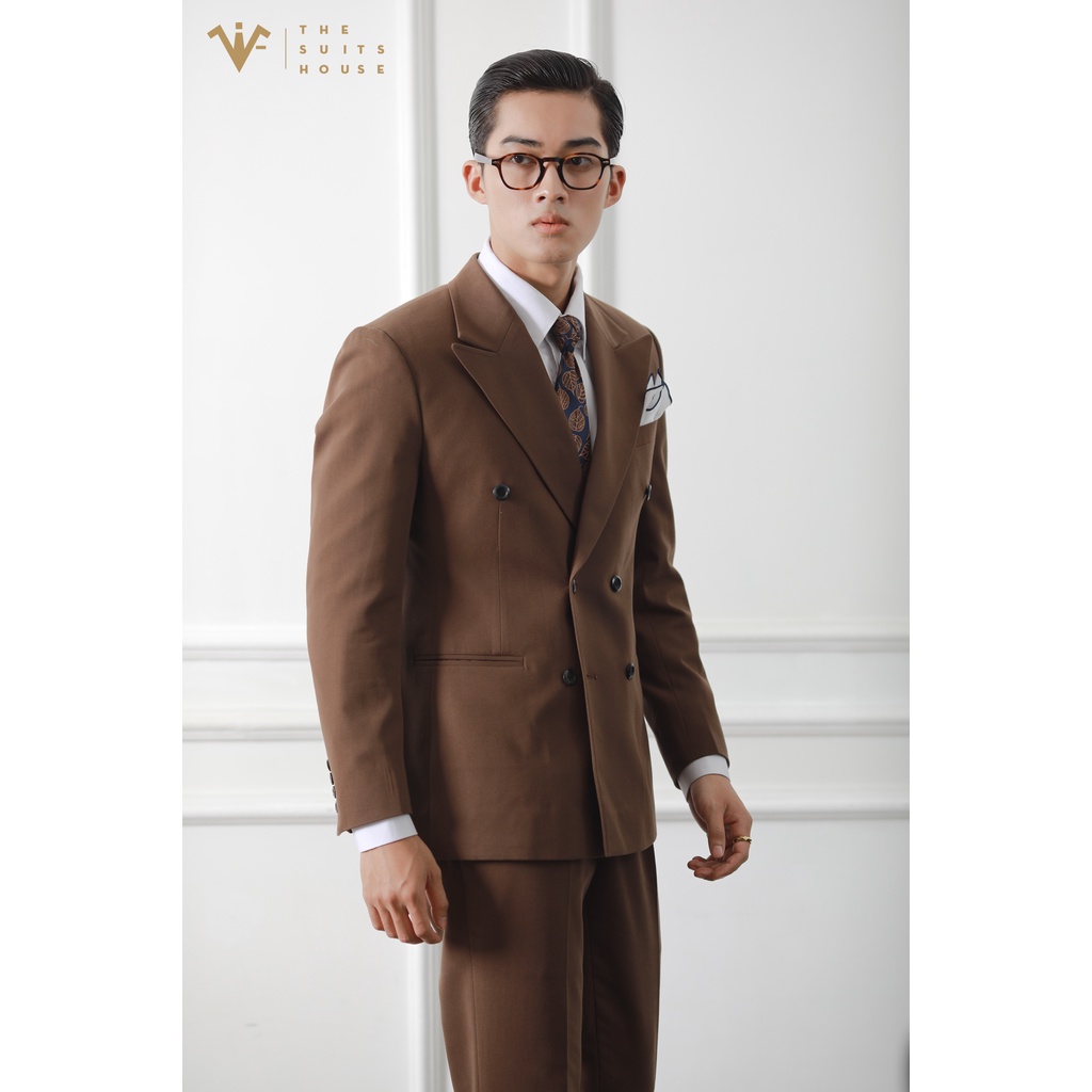 Bộ vest nam nâu đậm 2T6K, suits sartorial chất cashmere The Suits House