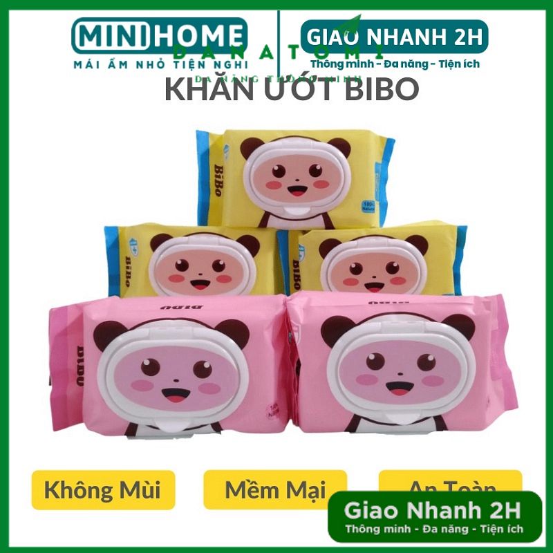 [HOT] Khăn Giấy Ướt BiBo Không Mùi An Toàn Cho Sức Khoẻ - 1 Gói