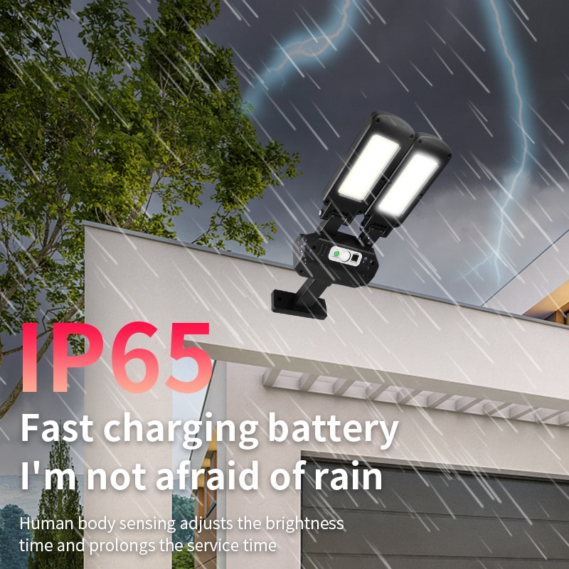 Đèn Năng Lượng Mặt Trời 200Cob 800 Lumens 4 Chế Độ Chống Nước Kèm Remote Điều Khiển Cảm Biến Chuyển Động PIR