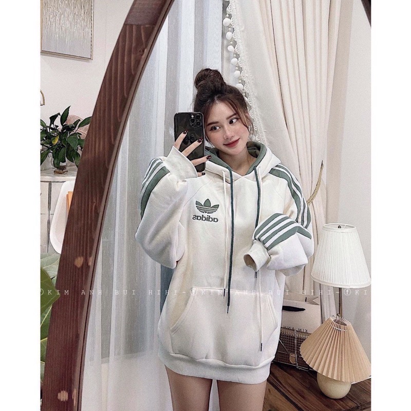 ⚡️BÁN SỈ⚡️Áo hoodie có mũ kẻ sọc xanh