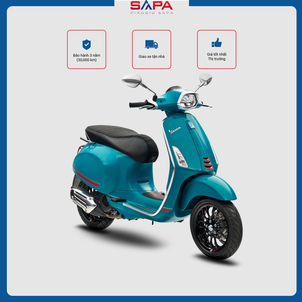 Xe Máy Vespa Sprint S 125 ABS Màu Xanh Audace