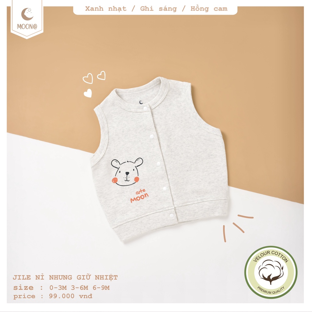 [CHÍNH HÃNG] Gile nỉ nhung trẻ em họa tiết đáng yêu Moon