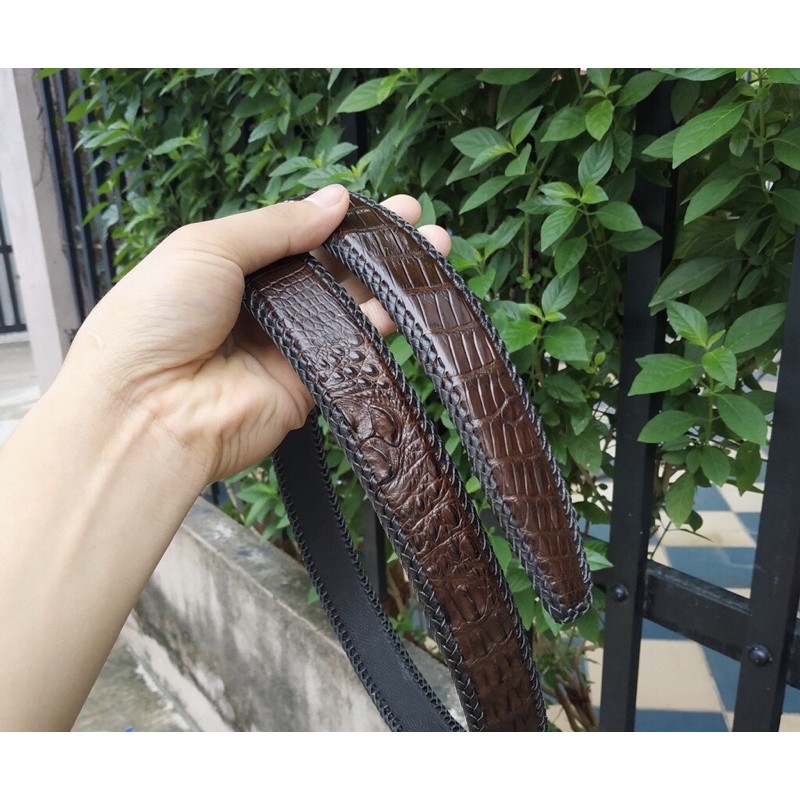 Thắt lưng, Dây nịt da cá sấu đan viền xịn [ BH 12 tháng ] bền đẹp rẻ. Phát hiện hàng ko thật BinBonShop đền gấp 10 lần