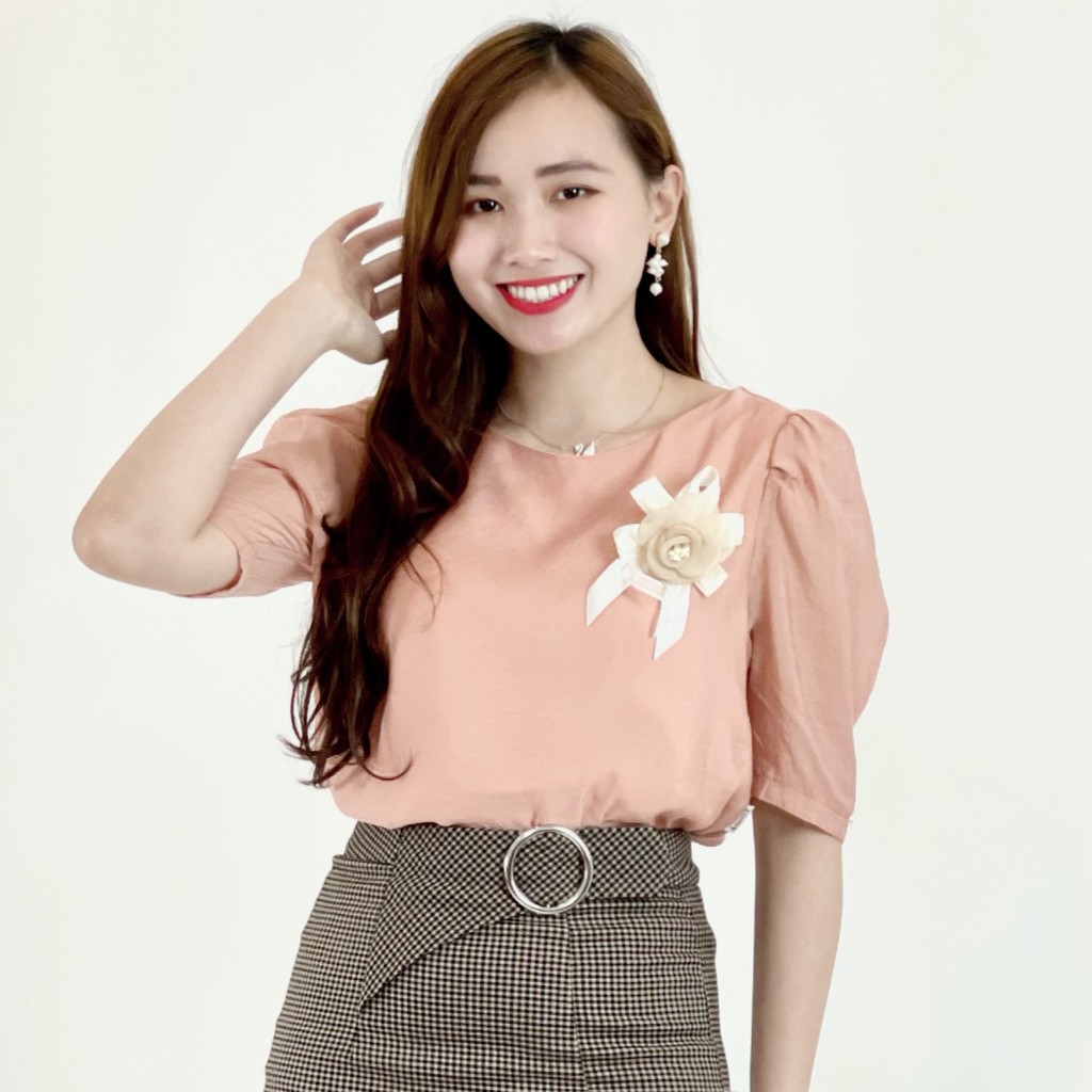 Áo sơ mi nữ công sở tay lỡ chất liệu Voan Lụa sang trọng nhẹ ,mát, phù hợp công sở dự tiệc Emvy H8