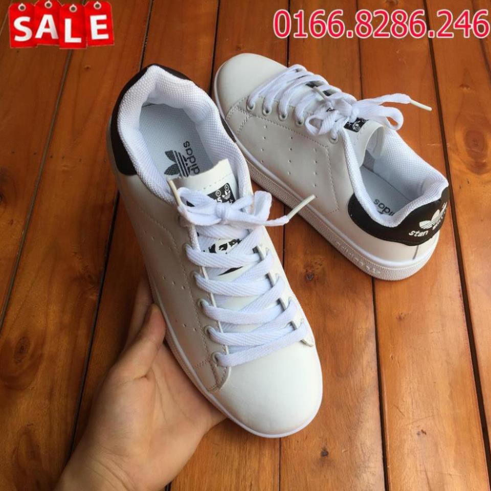 Sale Chính Hãng [Real] [KÈM VIDEO ẢNH THẬT] Giày Adidas Stan Smith Gót Đen Giá Rẻ hot : ☑