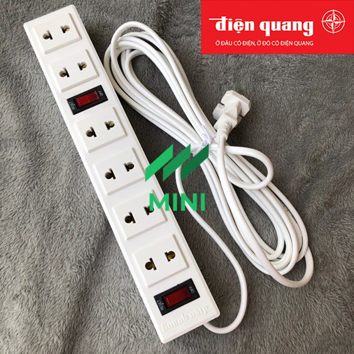 Ổ cắm Điện Quang ĐQ 001A-01 (6 lỗ 2 chấu)