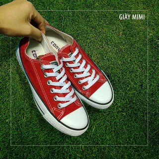 Giày convers cổ thấp màu đỏ nữ