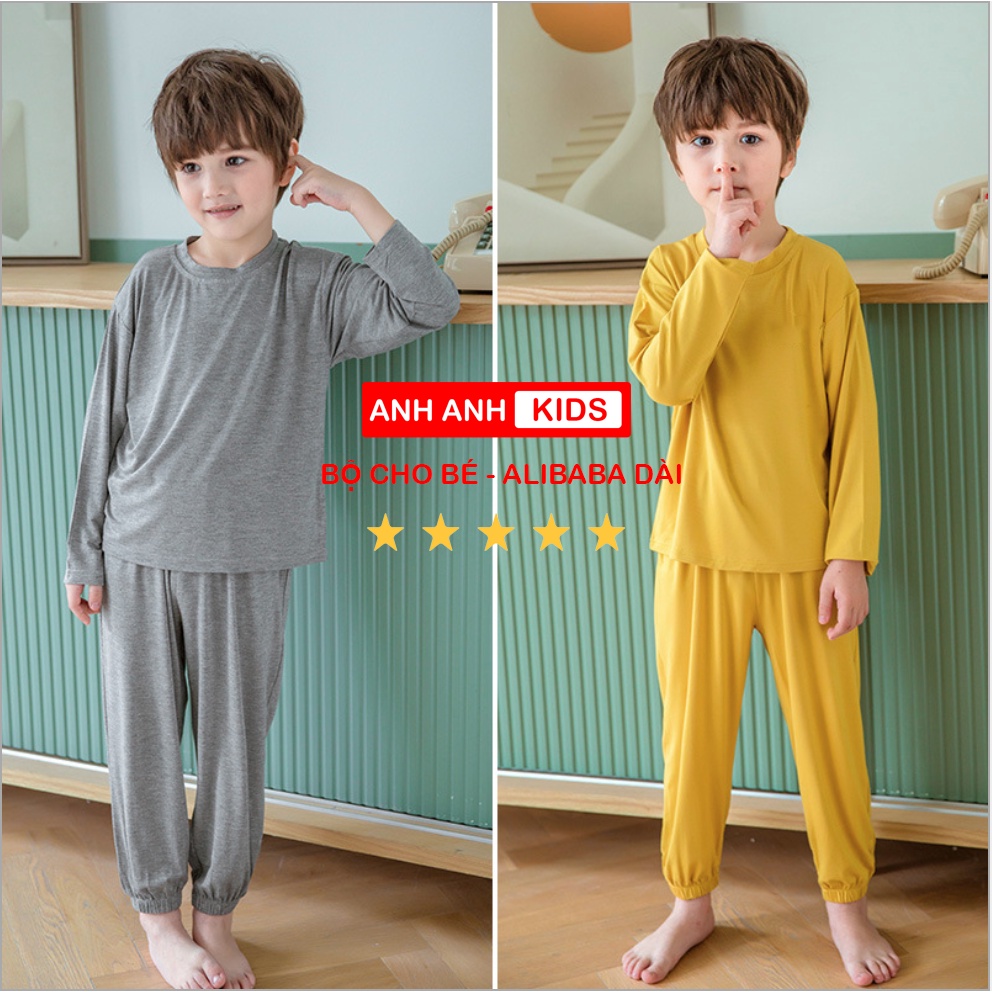 [HOT SALE] Bộ thu đông Cho Bé Trai, Bé Gái Chất Thun 4 chiều Dáng Alibaba Áo dài Quần Dài - ANHANHKIDS