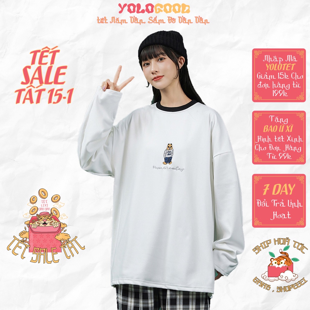 Áo thun dài tay  GẤU HAVE  phông Unisex nam nữ tee oversize form rộng pull Ulzzang Streetwear Hàn Quốc vải mềm