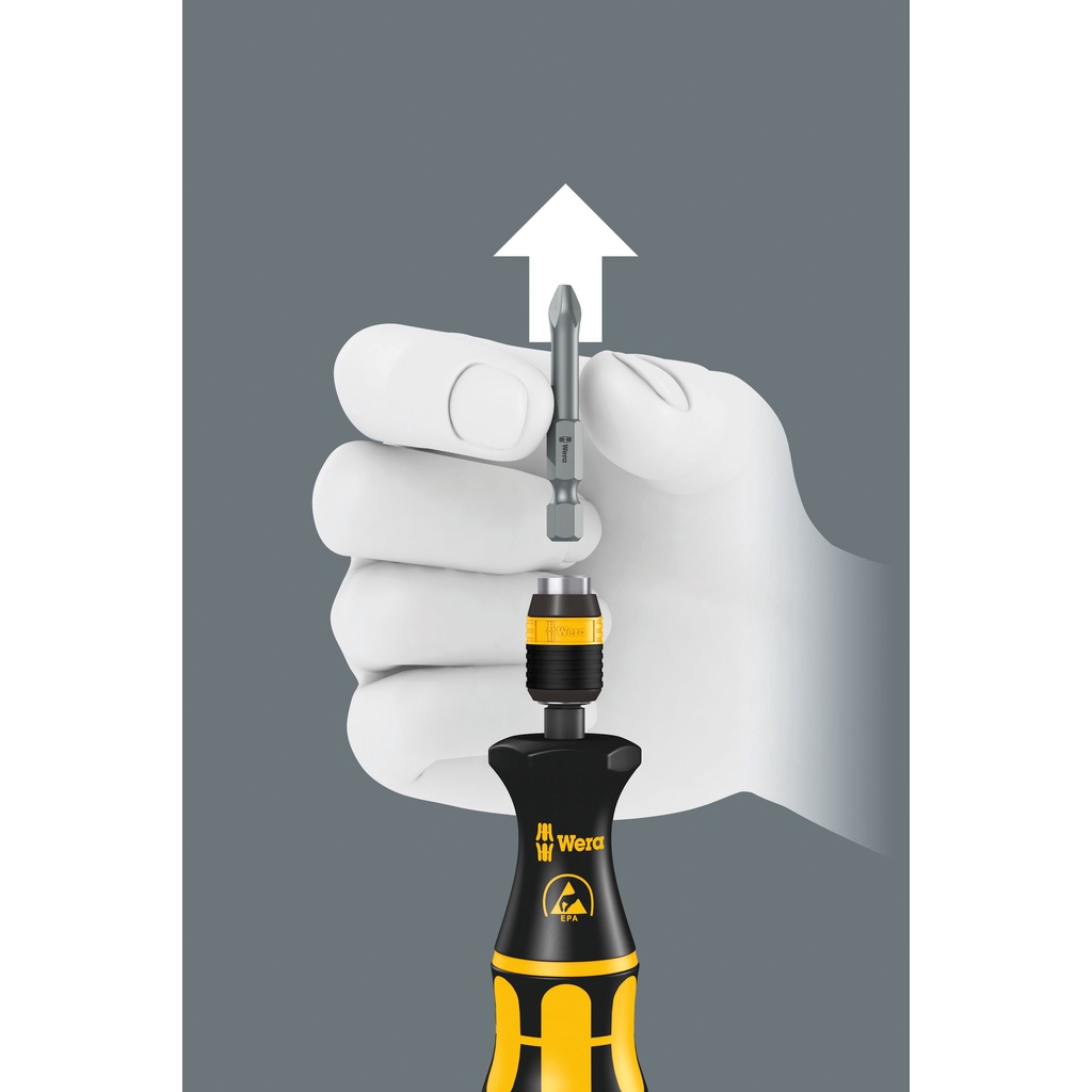 Cán tua vít cho gắn đầu bits Wera 05051464001 816 R ESD Bitholding screwdriver chống tĩnh điện ESD đầu vào 1/4"