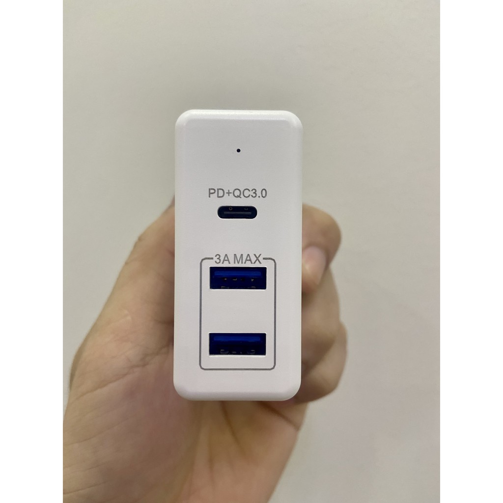 Củ Sạc Nhanh 3 Cổng Grandstar PD - QC 3.0 - Sạc Nhanh 3 Thiết Bị Cùng Lúc