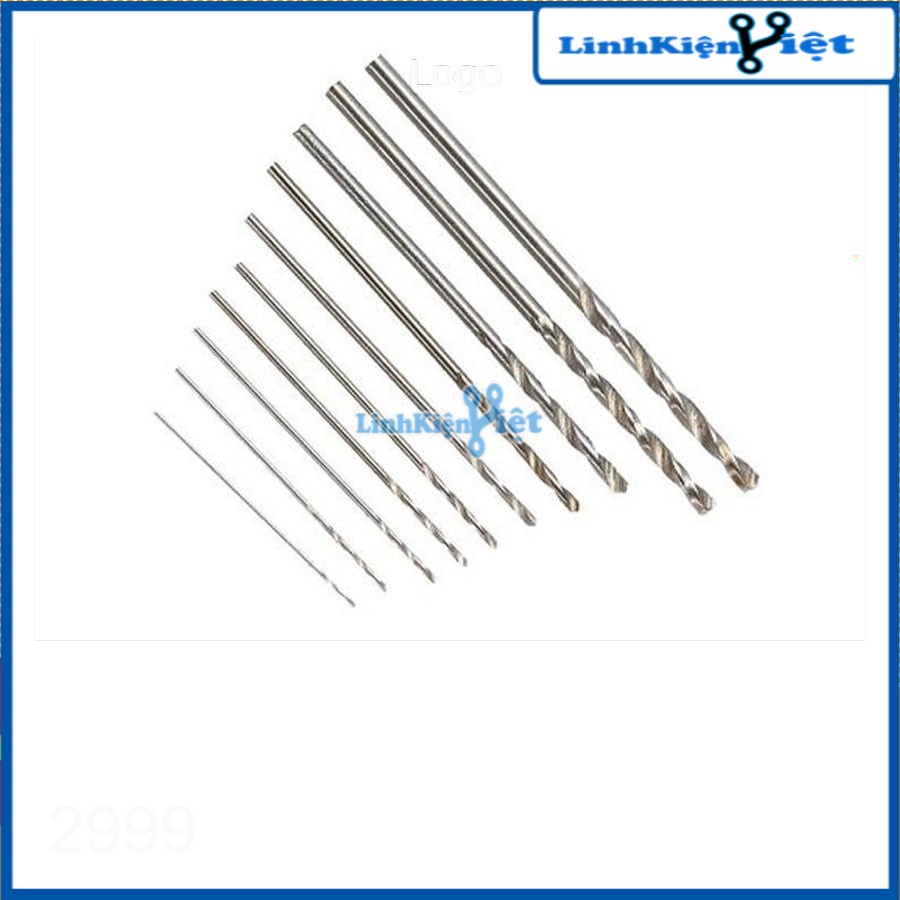 Bộ 11 Mũi Khoan Mini 0.5-0.6-0.7-0.8-0.9-1.0-1.2-1.5-2.0-3.0-5.0mm