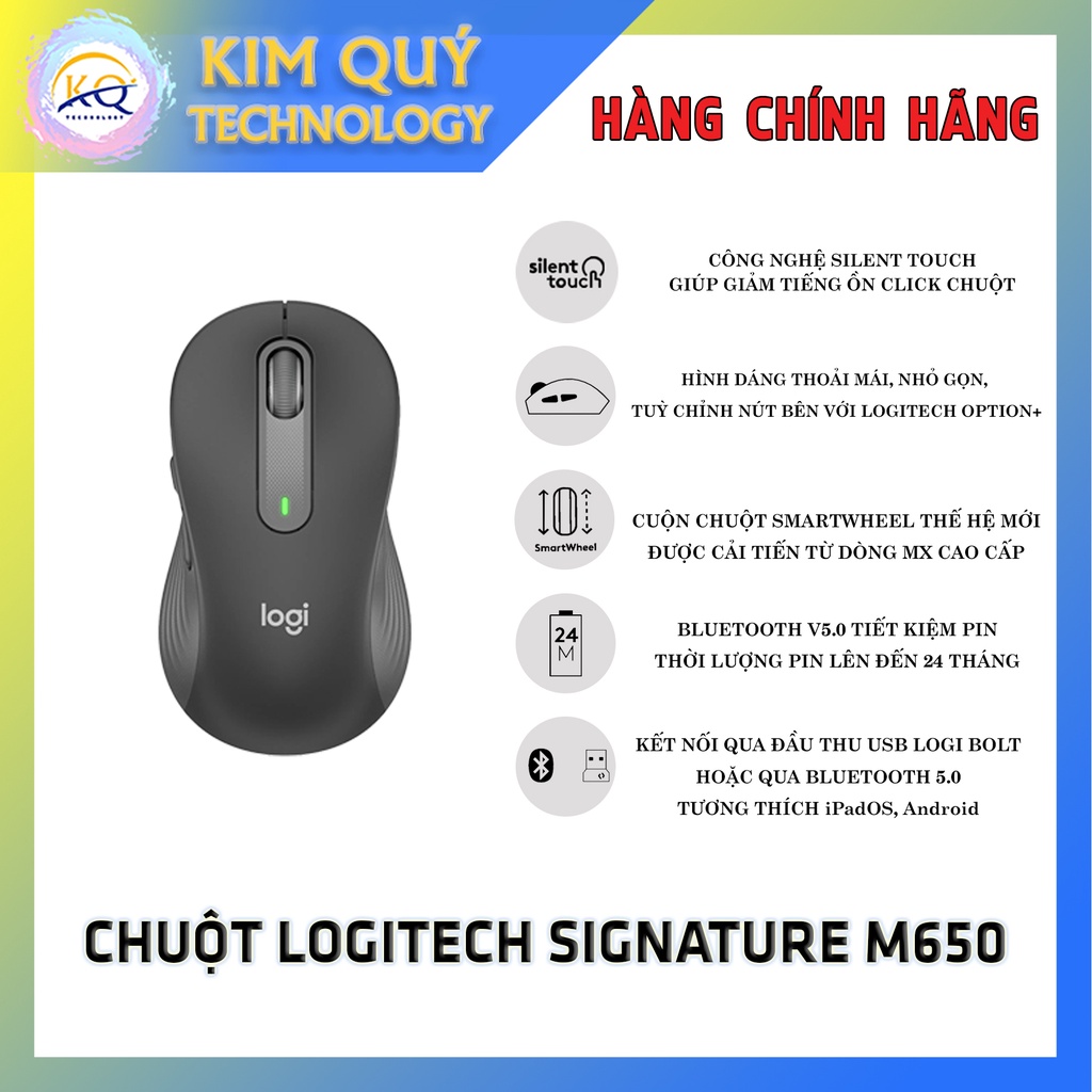 Chuột Không dây Logitech Signature M650 - Hàng chính hãng - BH12TH