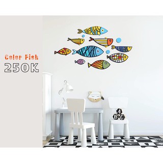 BỘ CÁ TRANG TRÍ TREO TƯỜNG COLOR FISH SET 9 CÁ - TRANH CÁ DECOR ( có ảnh thật )
